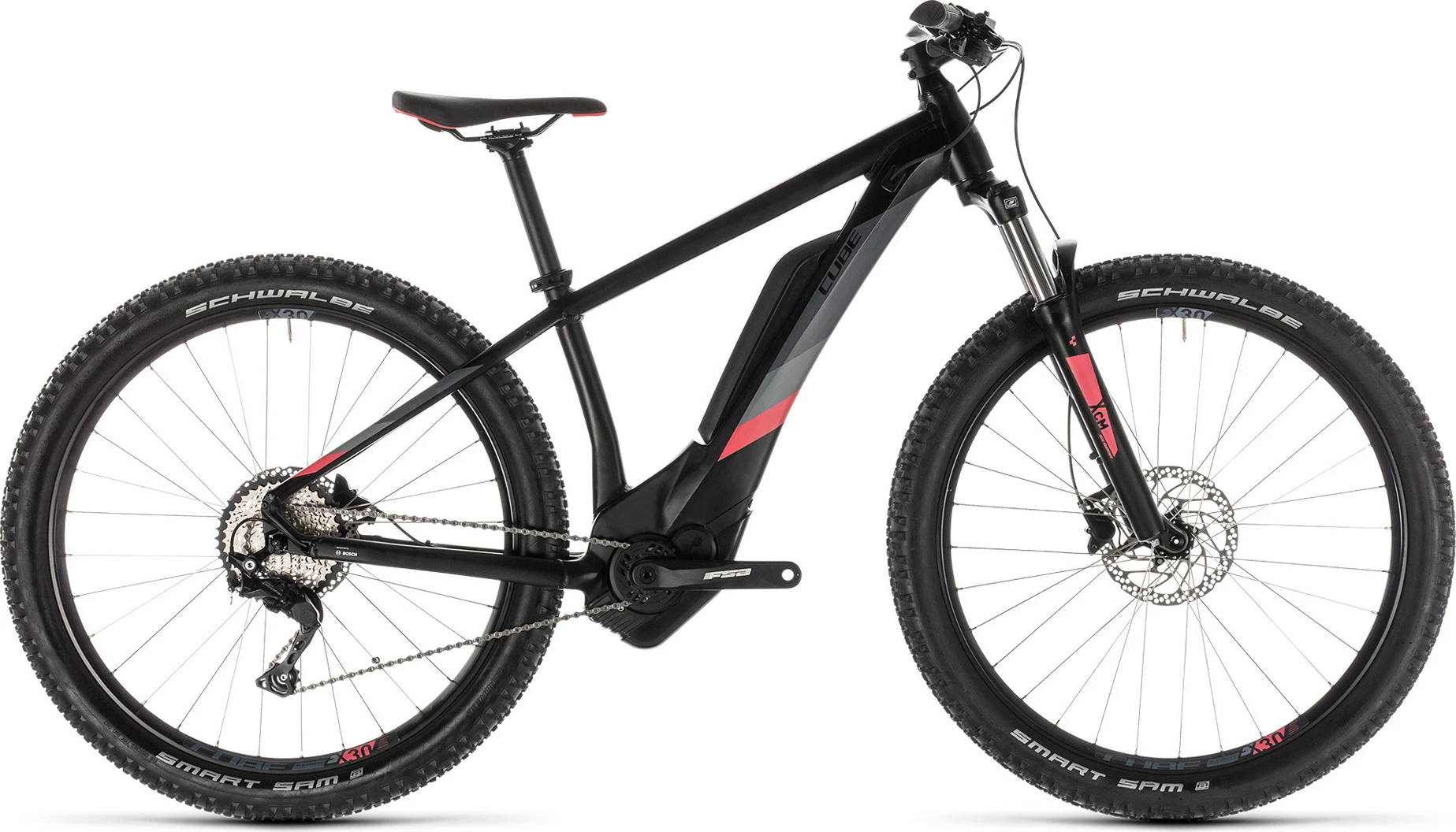 VTT électrique Cube 2019 Access Hybrid Pro 500 Black´n´coral